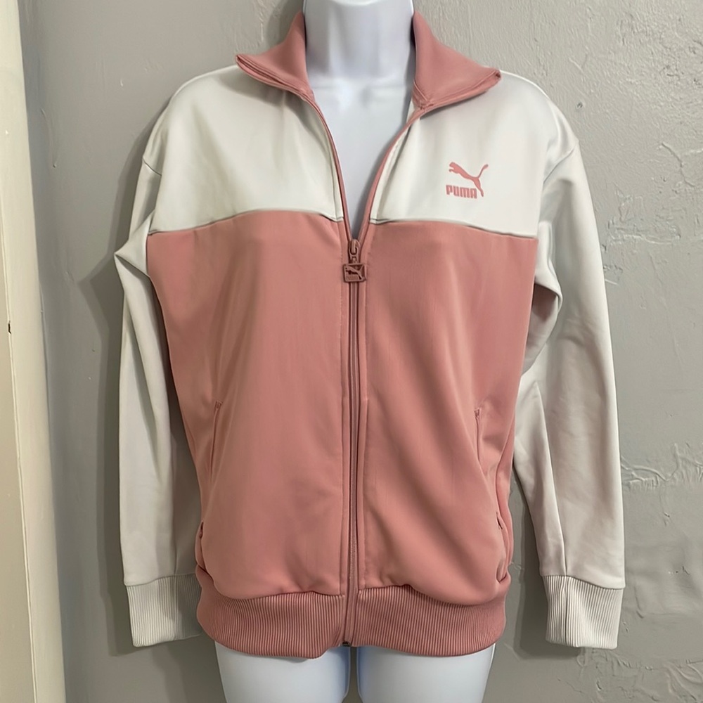 Pink and white puma sports jacket